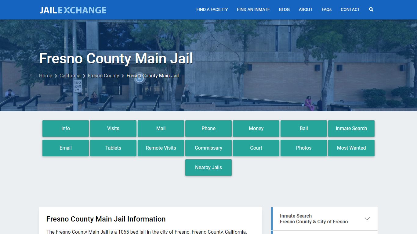 Fresno County Main Jail, CA Inmate Search, Information